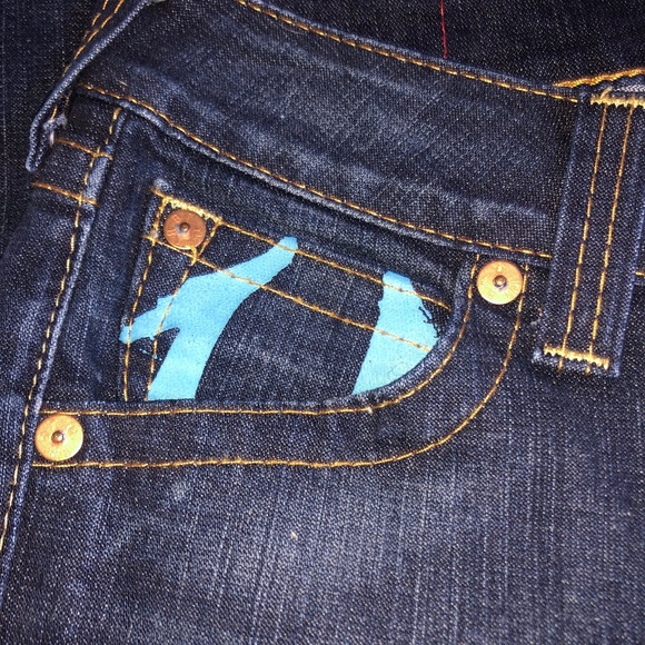 NWOT True Religion Jeans w Blue Pockets CA#30427 - Picture 3 of 7